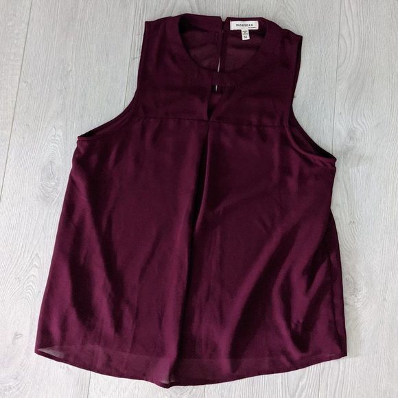 Monteau Burgundy Sleeveless Blouse - Picture 1 of 7